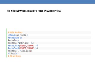 TO ADD NEW URL REWRITE RULE IN WORDPRESS
 