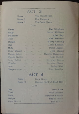 Toad of Toad Hall Programme