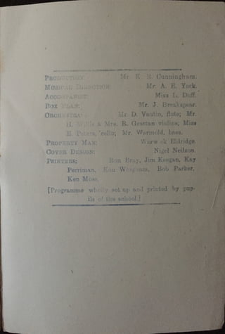 Toad of Toad Hall Programme