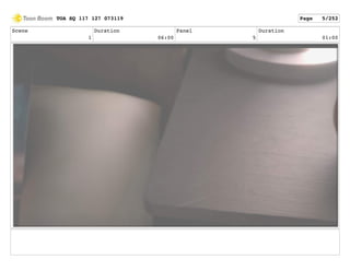 Scene
1
Duration
06:00
Panel
5
Duration
01:00
TOA SQ 117 127 073119 Page 5/252
 