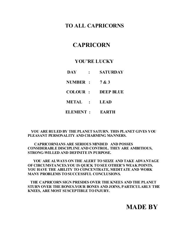 to all capricorns to all capricorns