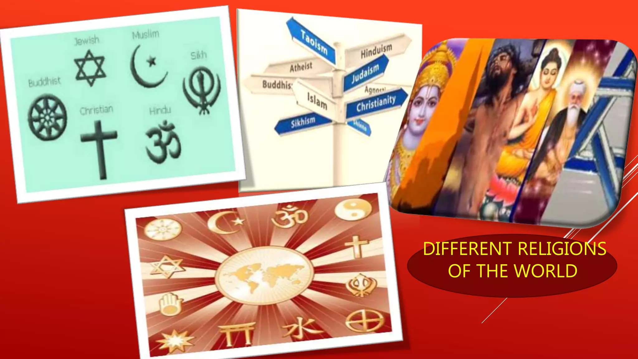 DIFFERENT RELIGIONS
OF THE WORLD
 
