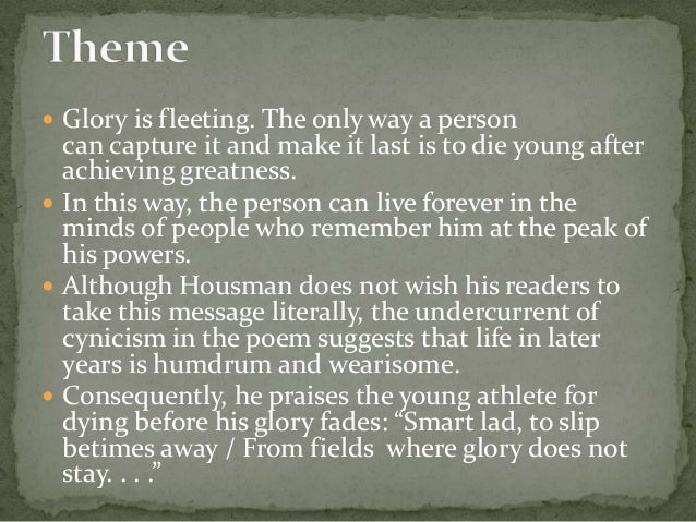 To An Athlete Dying Young By A E Housman