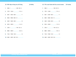 28
Toán tài năng - Từng bước chinh phục Toán học
29
Unit1 Numbers within 10 000
(C)	 Điền đáp án đúng vào chỗ trống.	 [10 ...