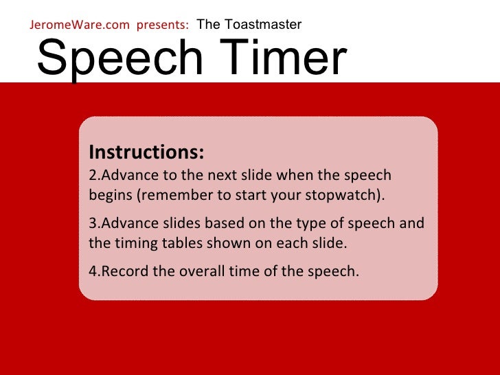 Toastmasters Speech Timer