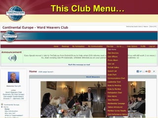 This Club Menu…This Club Menu…
 