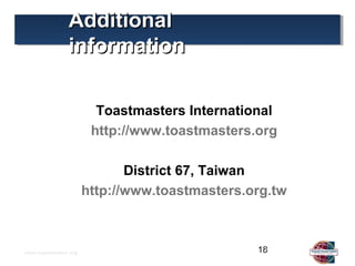 Toastmasters introduction (中原大學) | PPT