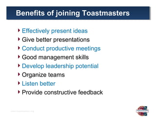 Toastmasters introduction (中原大學) | PPT