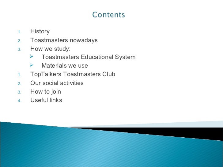 Toastmasters Presentation