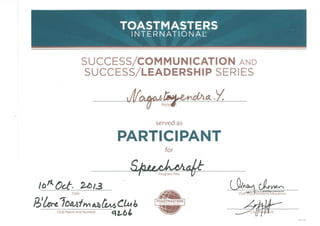 Toast Masters - Speech Craft