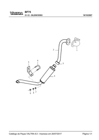 BF75
18/10/2007
21-12 - SILENCIOSO
Catálogo de Peças VALTRA 8.0 - Impresso em 26/07/2017 Página 1/1
 