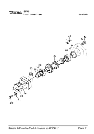 BF75
23/10/2006
42-03 - EIXO LATERAL
Catálogo de Peças VALTRA 8.0 - Impresso em 26/07/2017 Página 1/1
 