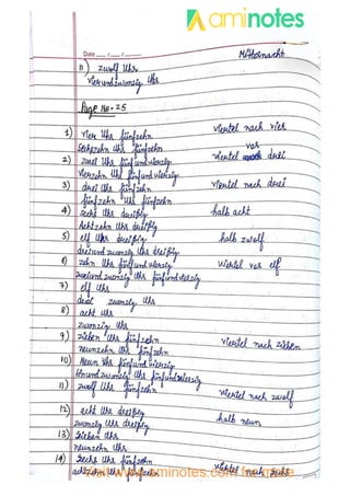 german hand written notes for B1 level exam