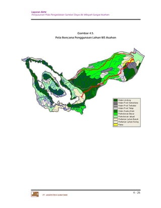 Laporan Akhir 
Penyusunan Pola Pengelolaan Sumber Daya Air Wilayah Sungai Asahan. 
4 - 26 
PT. JASAPATRIA GUNATAMA 
Gambar 4.5. 
Peta Rencana Penggunaan Lahan WS Asahan 
 