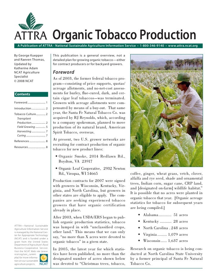 Organic Tobacco Production