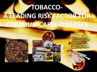 TOBACCO-
A LEADING RISK FACTOR FOR
COMMUNICABLE DISEASES
 