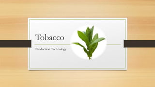Tobacco
Production Technology
 
