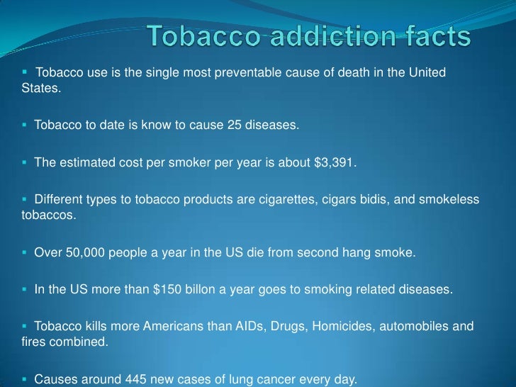 Tobacco And Alcohol Facts