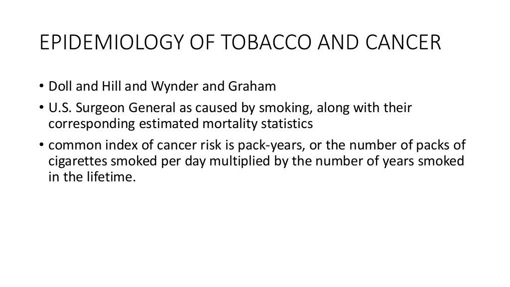 Tobacco and cancer