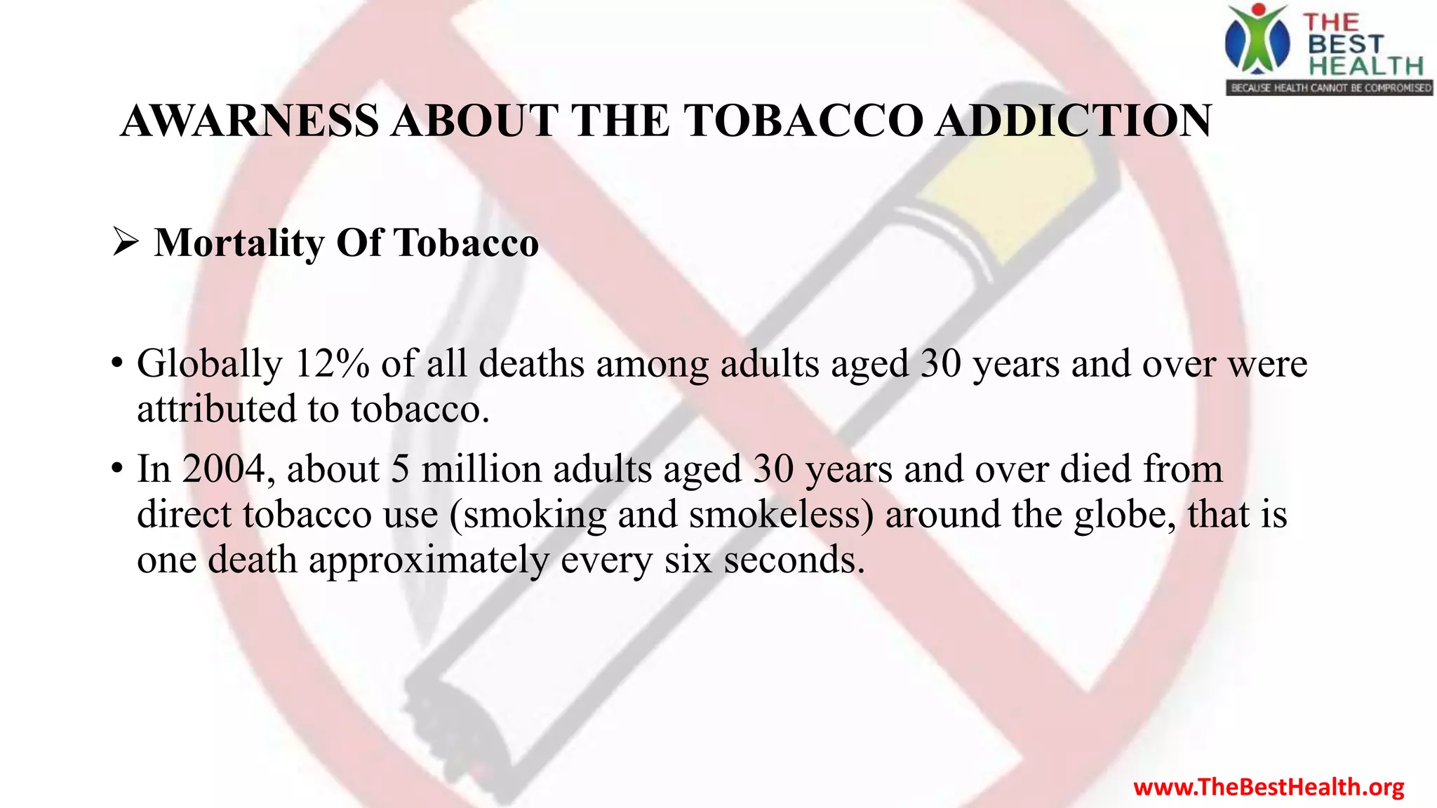 how can we spread awareness about tobacco addiction World No Day  Choose health over and life over tobacco. Every cigarette avoided is a step toward a healthier future. Let's awareness, inspire change, and encourage a tobacco-free Lung Cancer Awareness Month offers