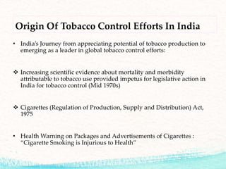 tobacco laws in india Tobacco cessation legislations in india