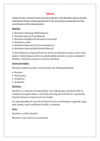 tobacco poisoning treatment Tobacco poisoning