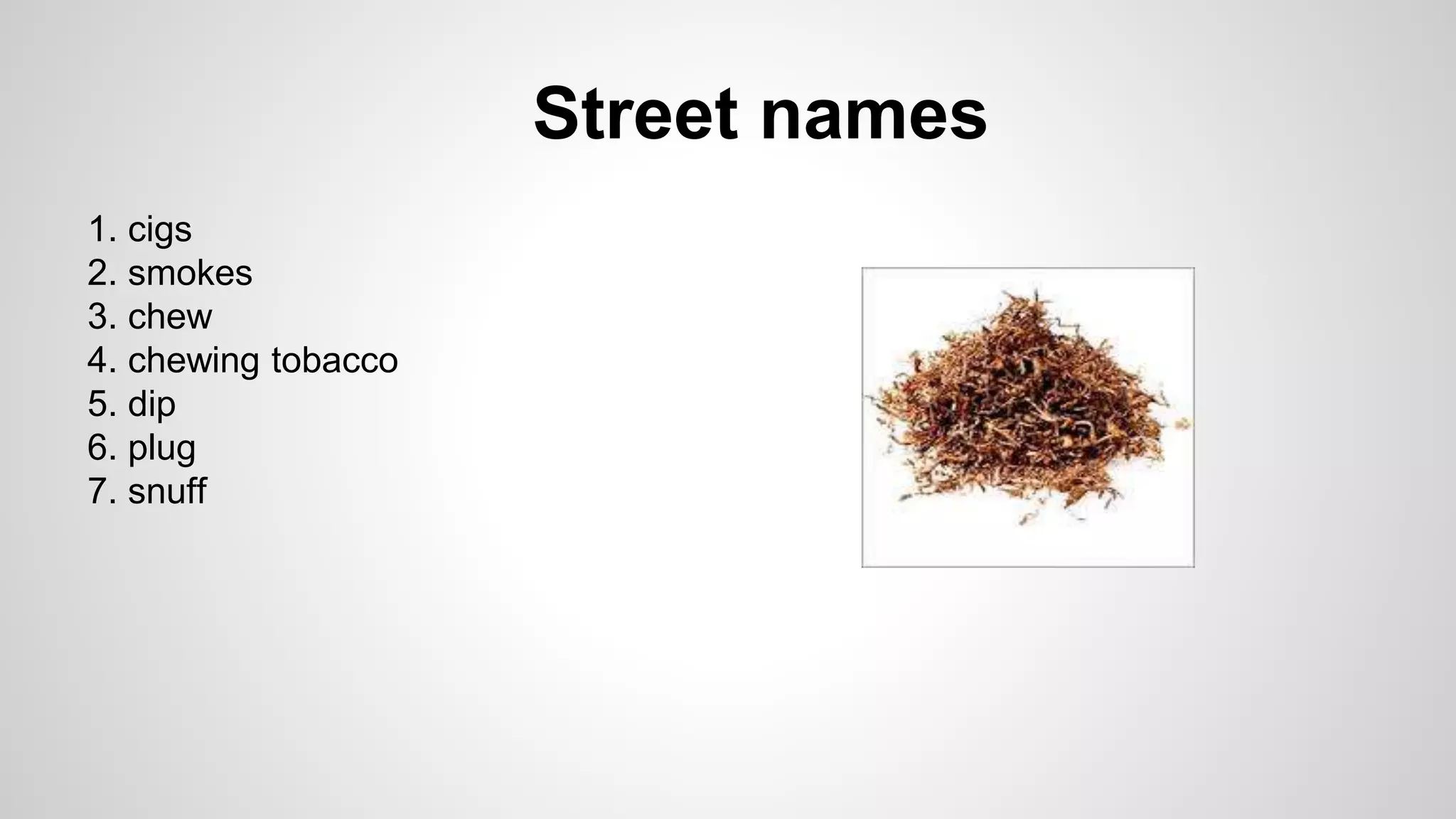 street names for chewing tobacco What's in a 'Nic' Name? A Guide to and Nicotine Slang I Tried Chewing Tobacco for