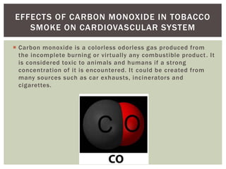Tobacco smoke and it's effects on gas exchange