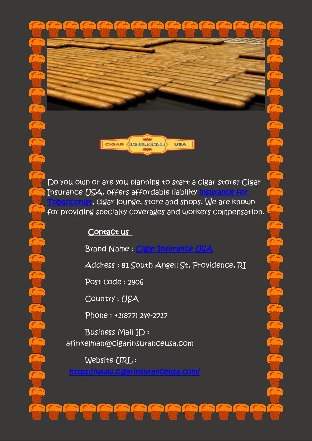 Cigar Liability Insurance in USA Cigar Insurance USA