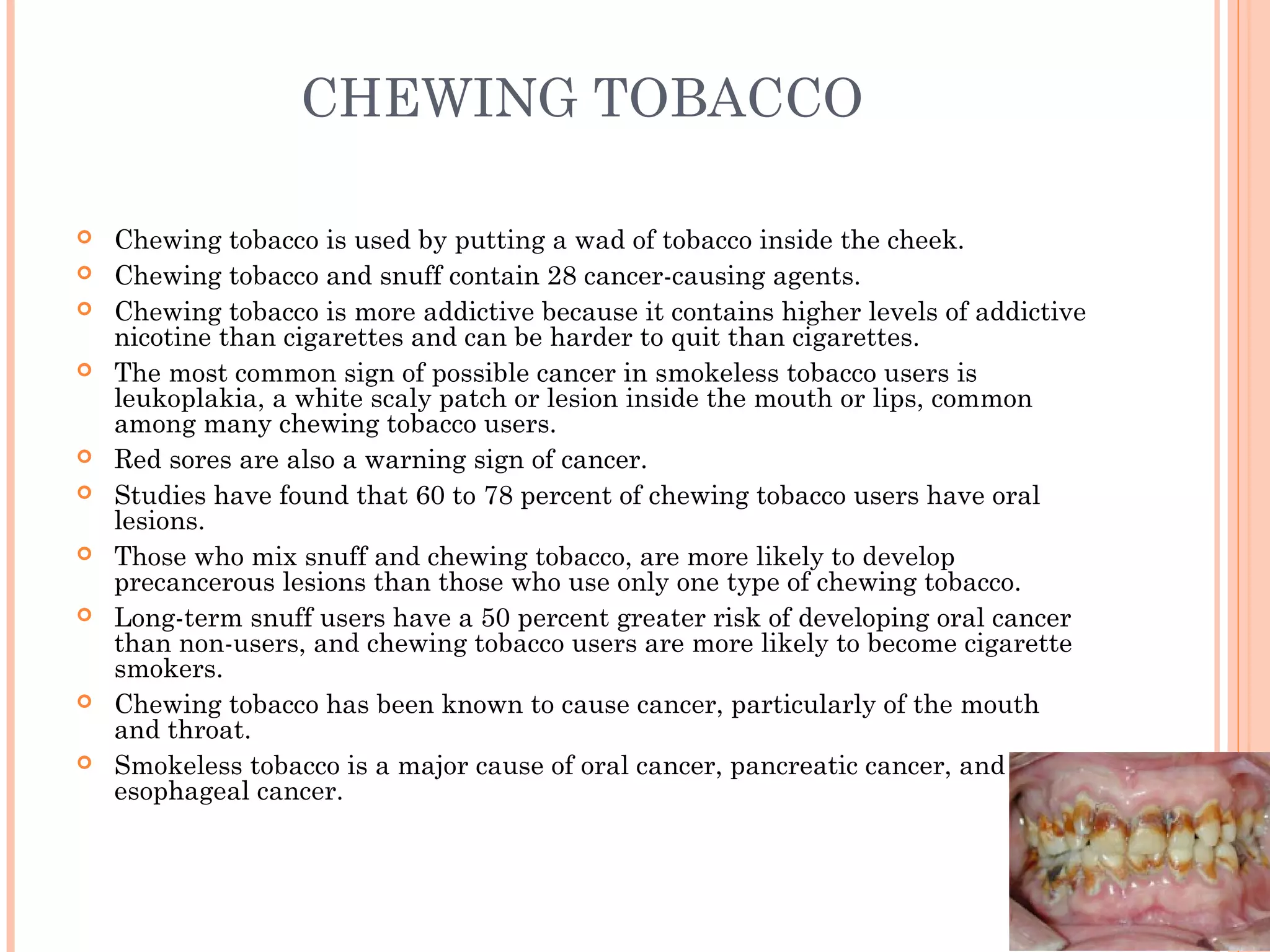 which chewing tobacco is the healthiest Smokeless tobacco products are harmful. For more information explore  https://www.lung.org/quit-smoking/smoking-facts/health-effects/smokeless- tobacco #smokelesstobaccoharm