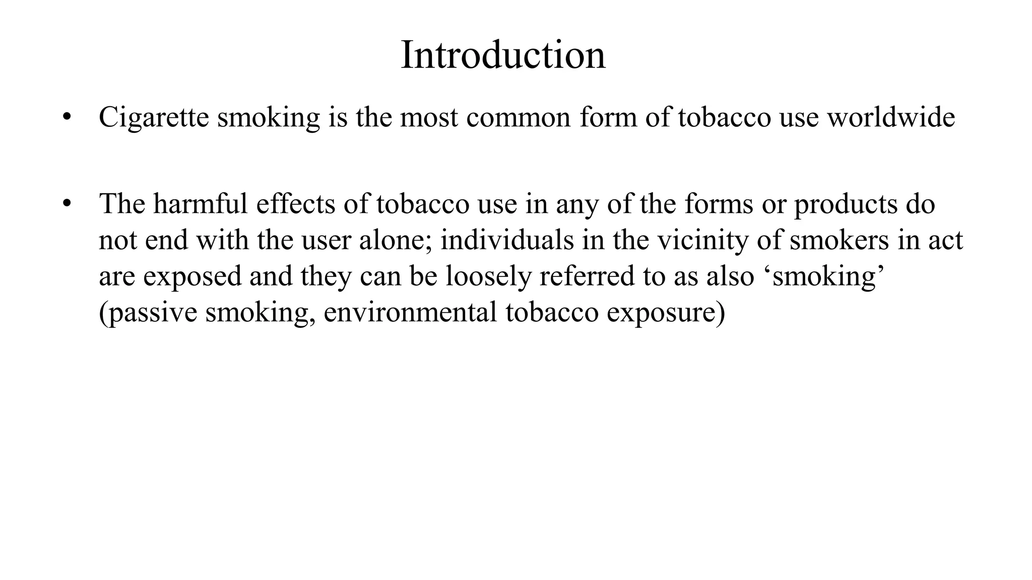 introduction of tobacco Frontiers INTRODUCTION OF TOBACCO