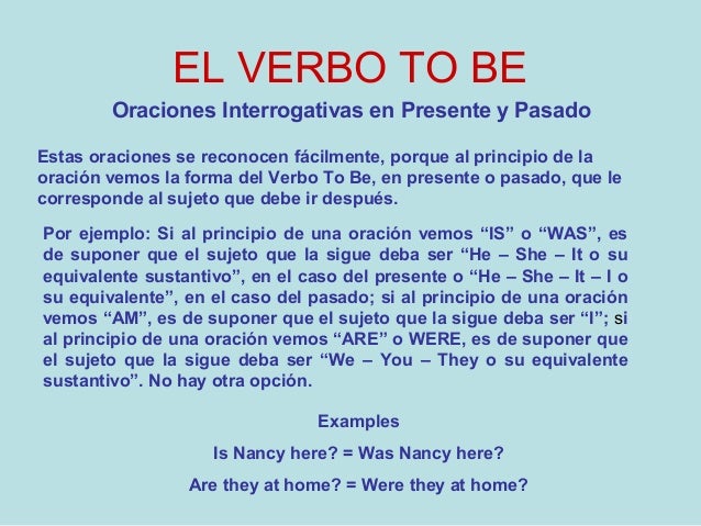 To be conjugaciones y usos