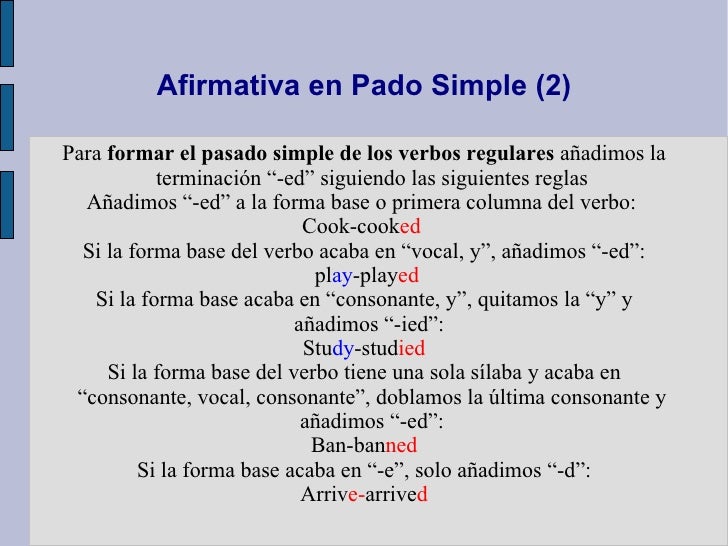 To be en pasado simple