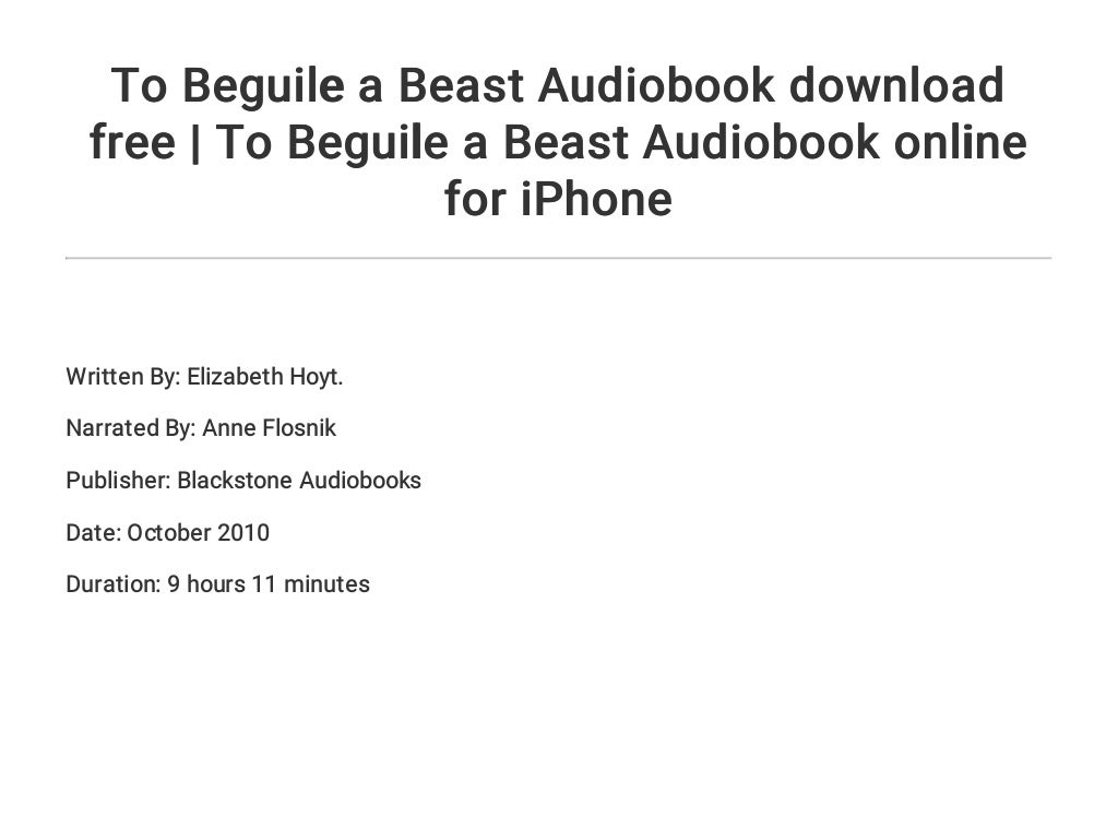 to beguile a beast to beguile a beast