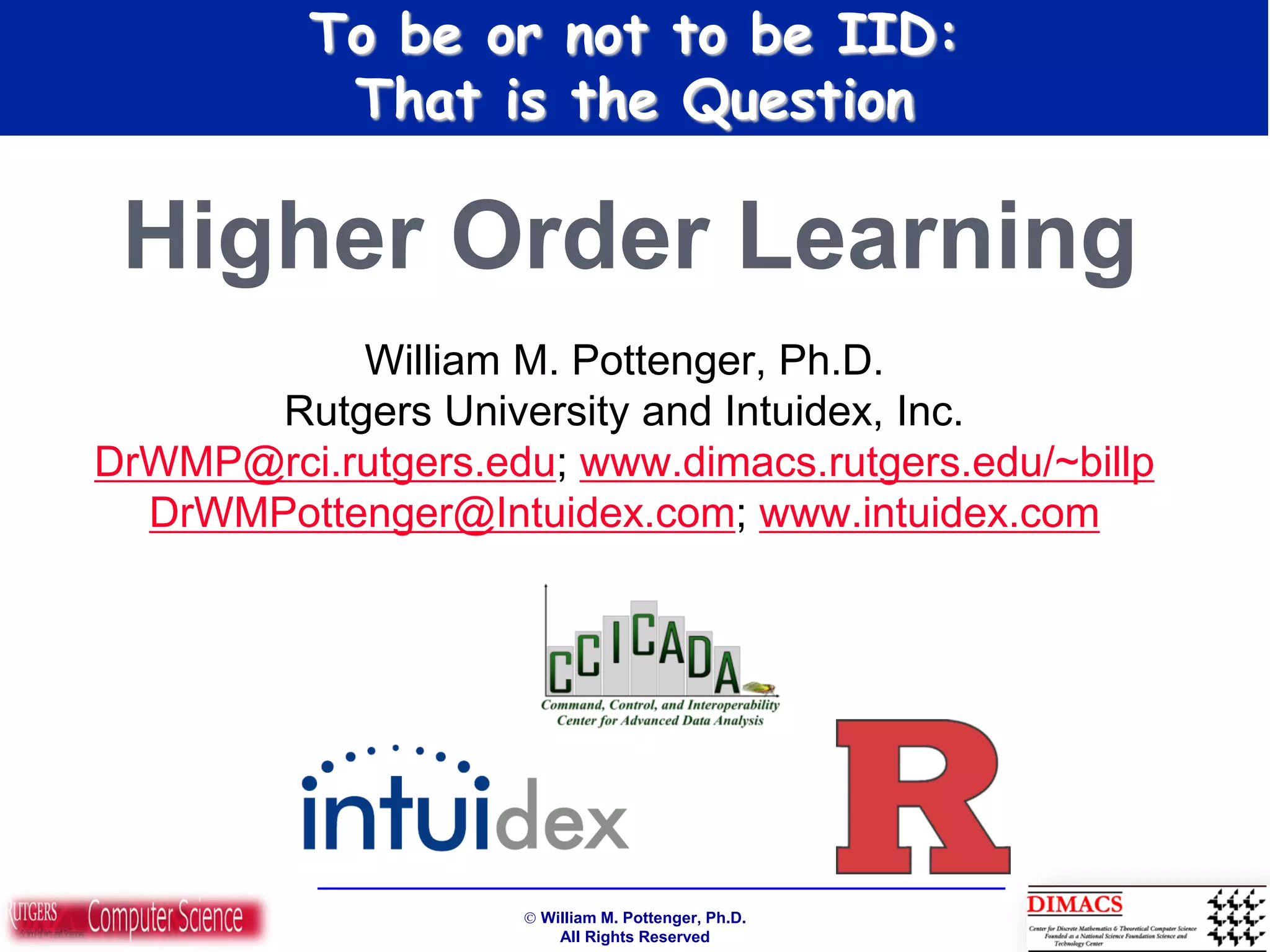 Intuidex - To be or not to be iid by William M. Pottenger (NYC Machine ...