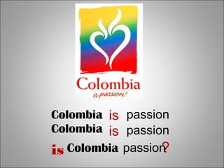 Colombia is passion
Colombia is passion
is Colombia passion?
 