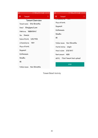 41
Tenant Detail Activity
 