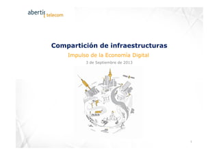Compartición de infraestructuras
Impulso de la Economía Digital
3 de Septiembre de 2013
1	
  
 