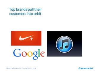 GAMIFICATION WORLD CONGRESS 2014
Top brands pull their
customers into orbit
 
