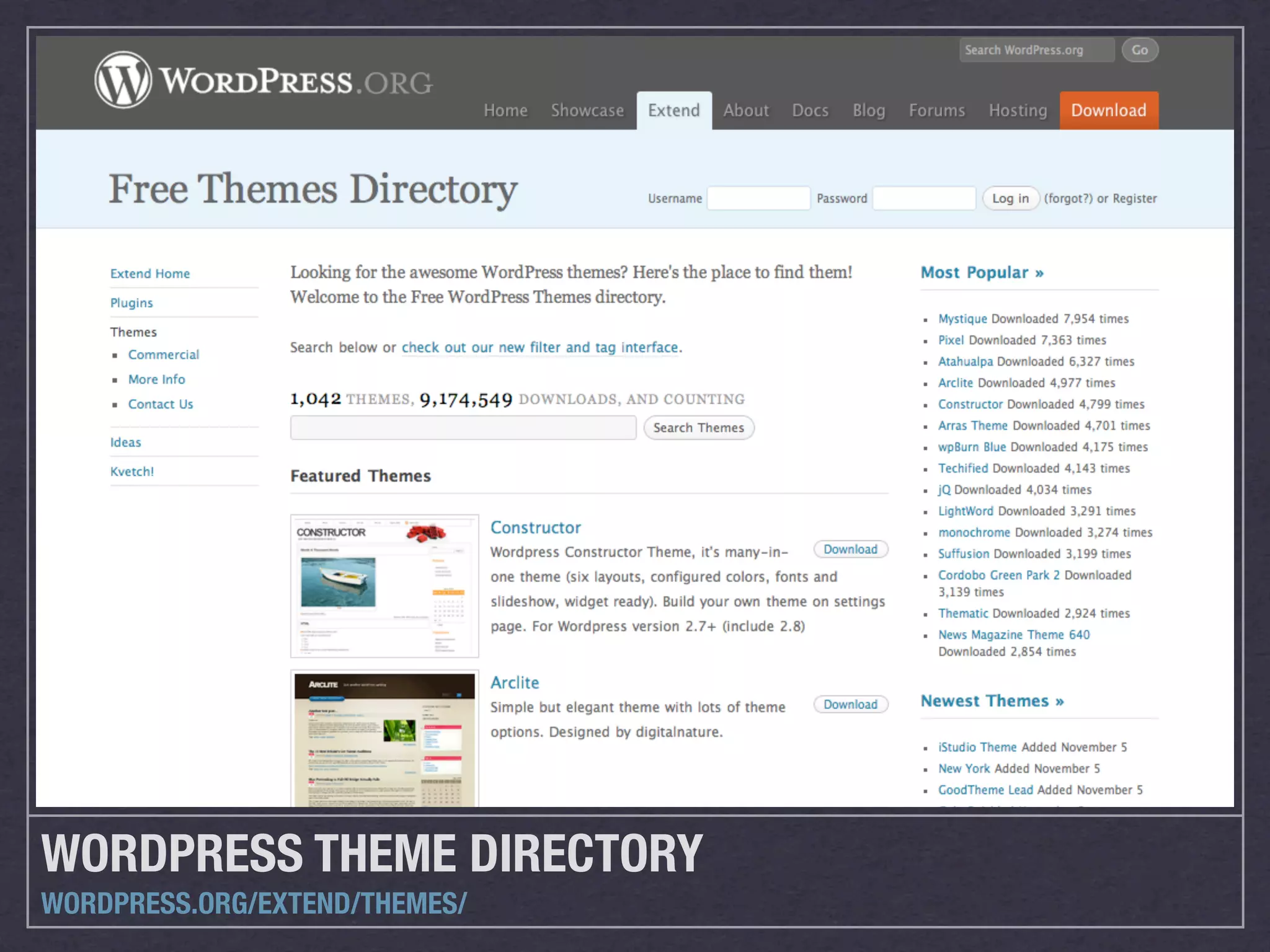 WORDPRESS THEME DIRECTORY
WORDPRESS.ORG/EXTEND/THEMES/
 