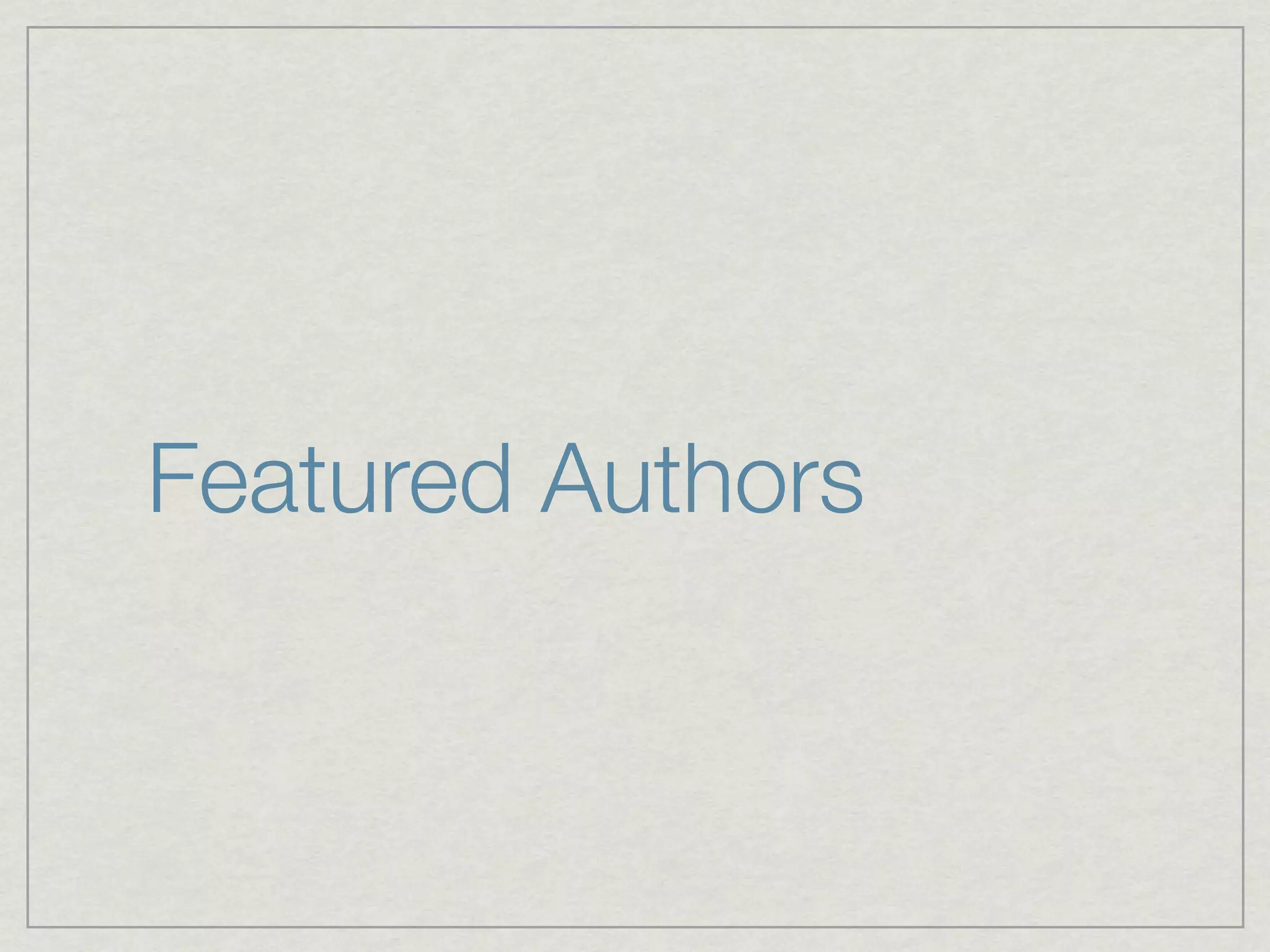 Featured Authors
 