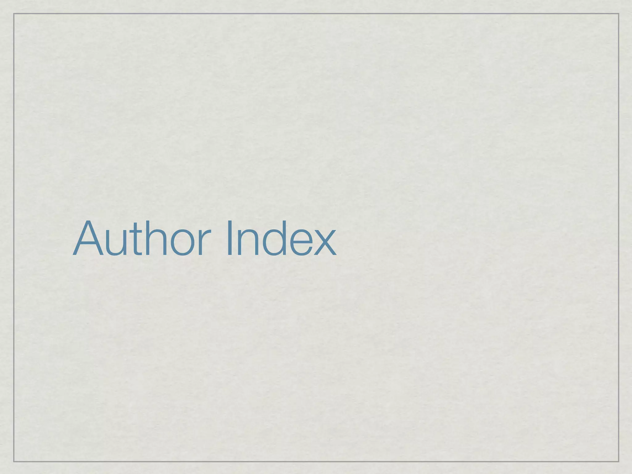 Author Index
 