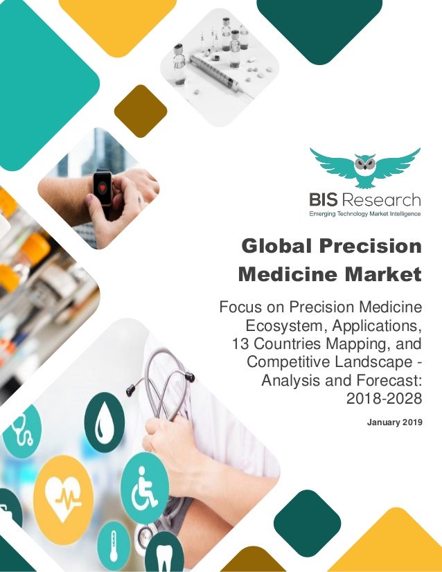Global Precision
Medicine Market
Focus on Precision Medicine
Ecosystem, Applications,
13 Countries Mapping, and
Competitive Landscape -
Analysis and Forecast:
2018-2028
January 2019
 