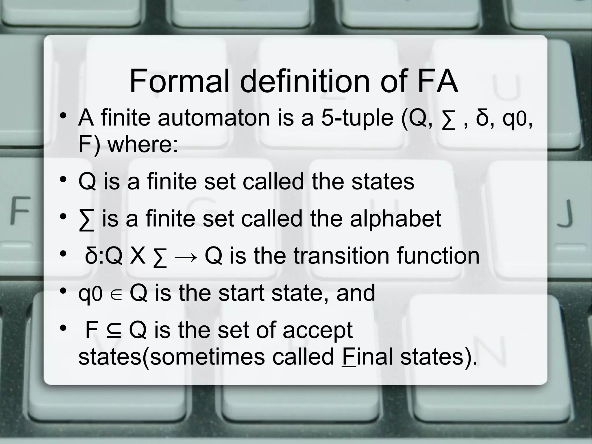 Theory of Computation - Lecture 3 | PPT