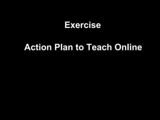 Exercise Action Plan to Teach Online 