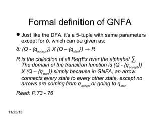 Using A Gnfa Theory of Computation - Lectures 6 & 7 | PPT