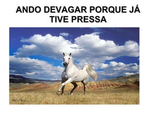 ANDO DEVAGAR PORQUE JÁ TIVE PRESSA 