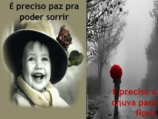 É preciso paz pra poder sorrirÉ preciso a chuva para florir