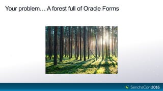 Your problem… A forest full of Oracle Forms
 