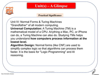 TOC CLASS ORIENTATION V1 theory of computation ppt orientation | PPTX